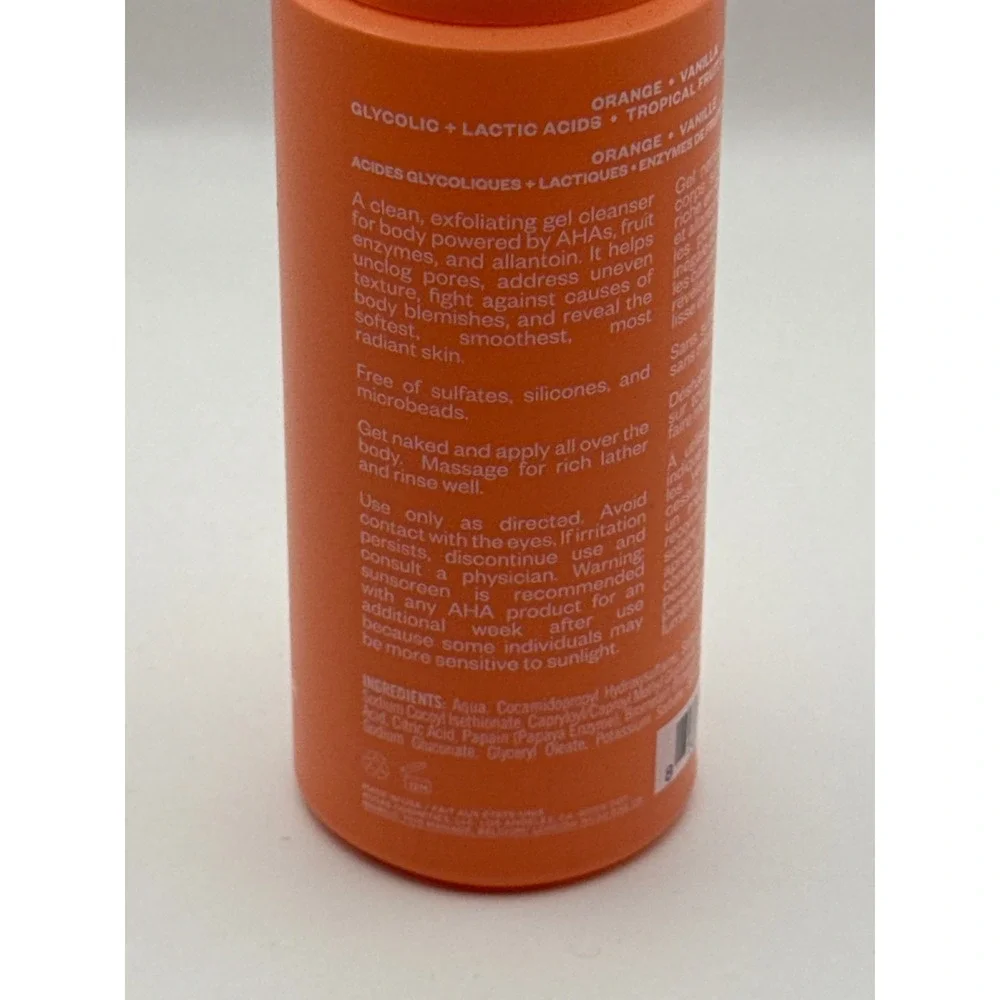 Kosasport GoodBody Skin AHA Enzyme‎ Exfoliating Body Wash Orange Vanilla New